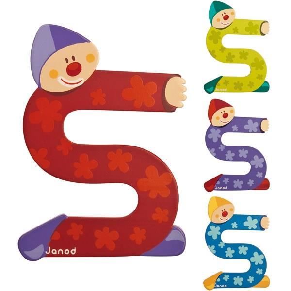JANOD Lettre décorative Clown S en bois