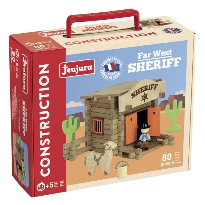 JEUJURA Far West Shérif - 80 pièces - Jeu de construction