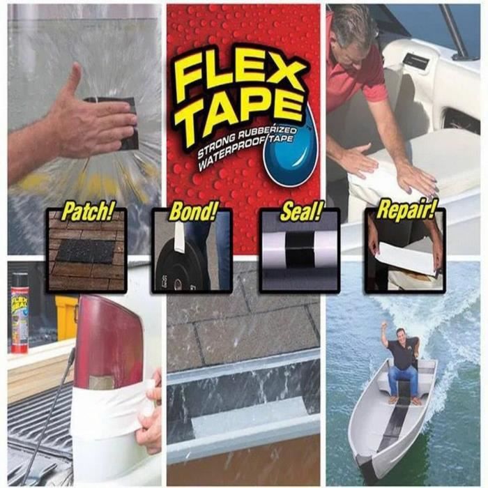 Bande Adhésive Ruban Hydrofuge et Imperméable résistante Flex Tape 30cmxx152cm