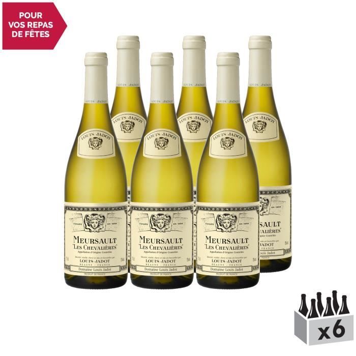 Meursault Les Chevalières Blanc 2017 - Lot de 6x75cl - Louis Jadot - Vin AOC Blanc de Bourgogne - Cépage Chardonnay