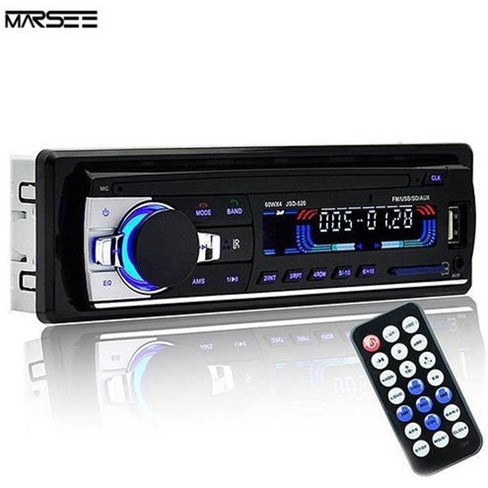 3PCS Poste Radio Voiture Autoradio USB / SD /MP3 Bluetooth Mains Libres FM Radio avec Télécommande