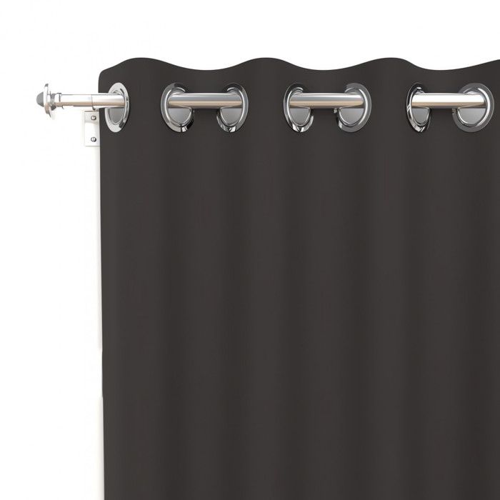 RIDEAU A OEILLETS 135x250 cm ALIX NOIR Infroissable