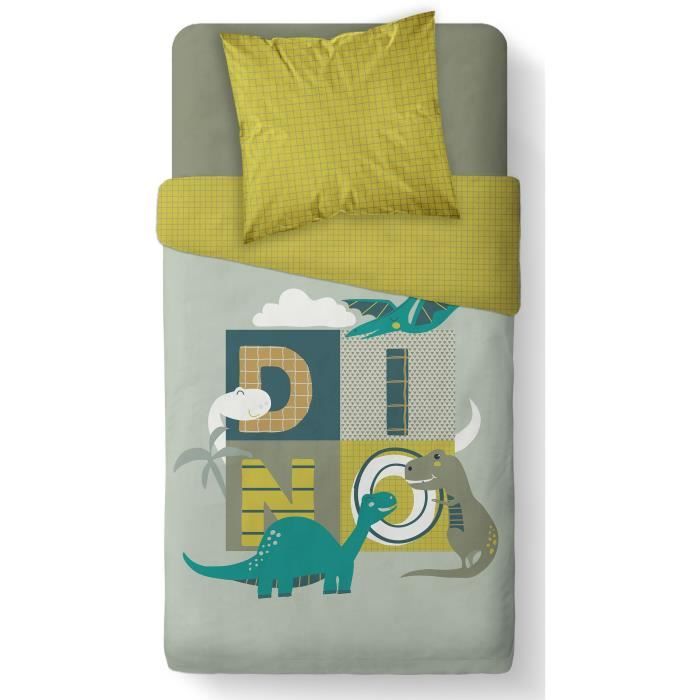 TODAY Parure de couette Dino - Coton - 140 x 200 cm