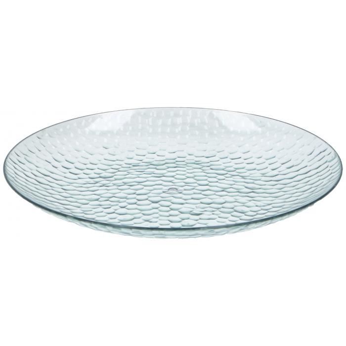 TOM assiette à dîner 25 cm en polystyrène transparent
