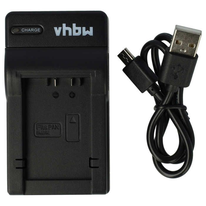 vhbw Chargeur USB de batterie compatible avec Panasonic Lumix DC-FZ82 batterie appareil photo digital, DSLR, action cam