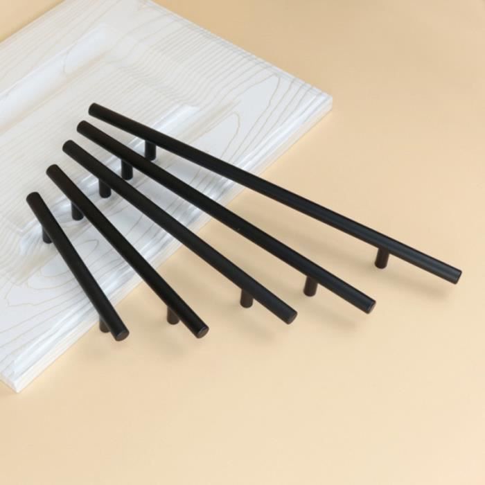 5 pcs boutons de placard noir poignée de porte en acier inoxydable moderne durable pour POIGNEE DE MEUBLE - BOUTON DE MEUBLE
