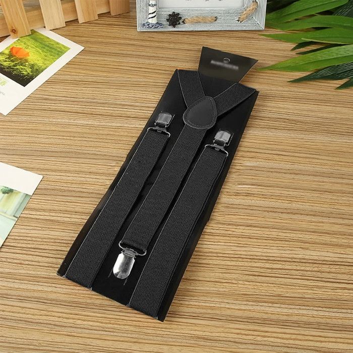 Bretelles Homme 3,5cm de Large avec 6 Métaux Clips Robuste, Réglable