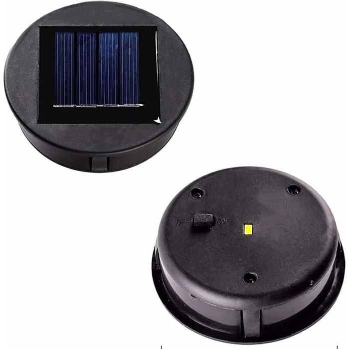Lot de 2 lampes solaires de rechange avec ampoules LED ampoule de rechange pour couvercle de lanterne de panneau solaire