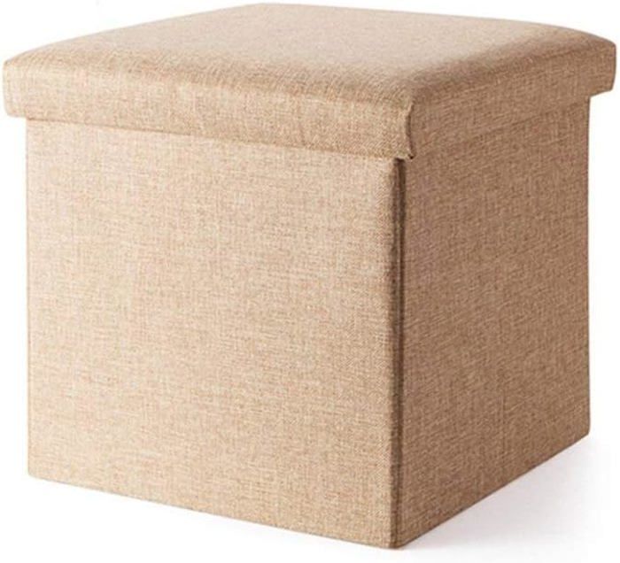 Tabouret Pieds Rangement Pliant Avec Couvercle Pouf Tabouret À