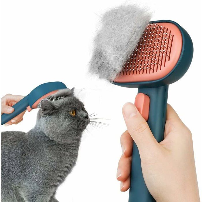 Comparer les prix de Brosse Autonettoyante pour Chats et Chiens limine 95 des Poils Morts Conception Une Touche VERT PZCC