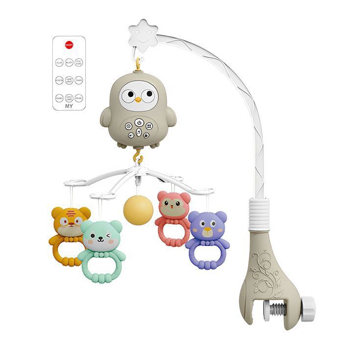 Mobile Bébé Rotatif - Hochet Suspendu Pour Berceau Ou Poussette - En Feutre Et Bambou - 42x26 Cm - Décoratif Et Attrayant
