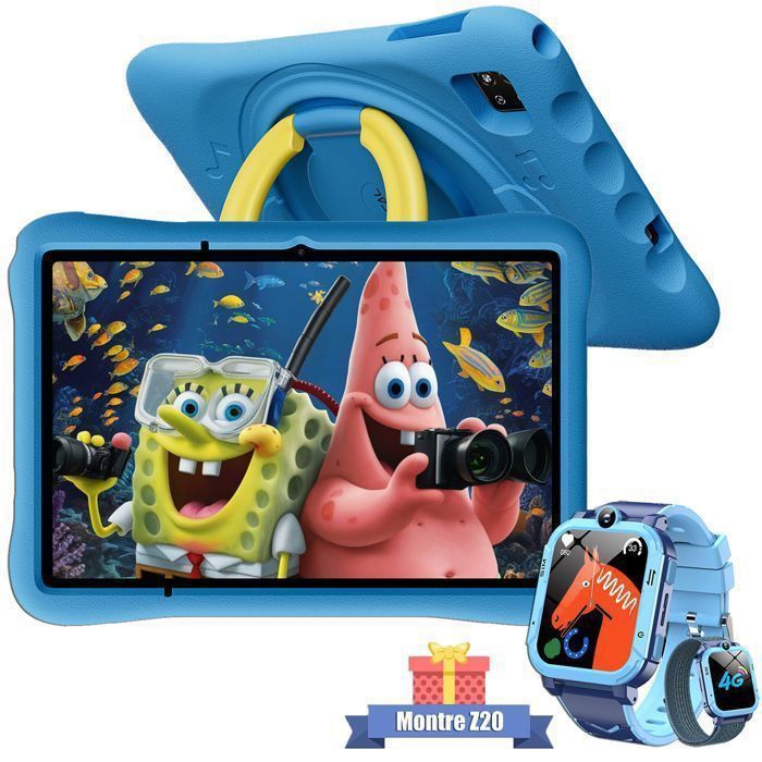 OSCAL Pad 60 Kids — Tablette Enfants 101 Android 15 12 Go RAM 128 Go ROM extensible 512 Go Wi‑Fi 6 Bleu + Montre Z20