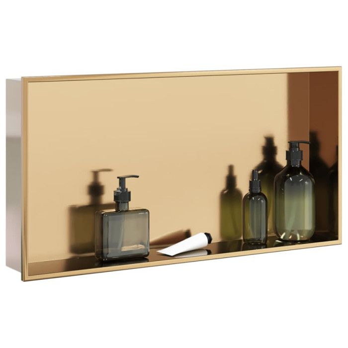 Niche de douche doré brossé 62x32x9 cm acier inoxydable