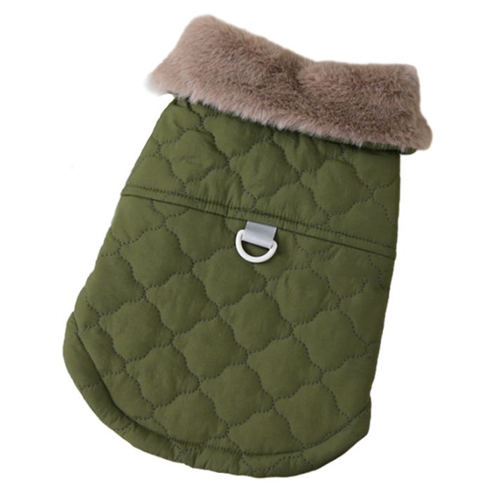 Meilleurs prix pour Veste chaude doublée polaire pour chien idéale pour lhiver et le froid manteau doux et coupe-vent pour petit chien (vert)