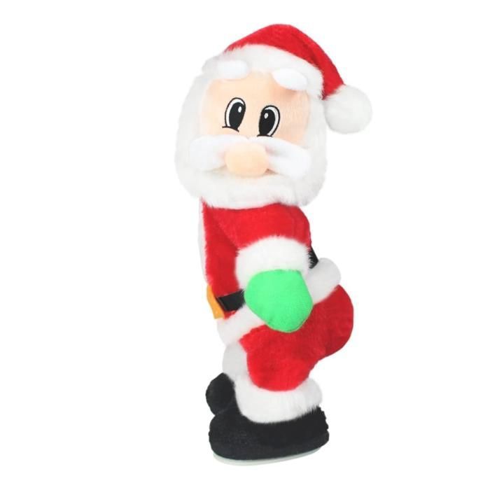 3pcs Pere Noel Qui Twerk Pere Noel Qui Danse avec Musique Poupée en Peluche Animée de Noël Chantant des Chansons en