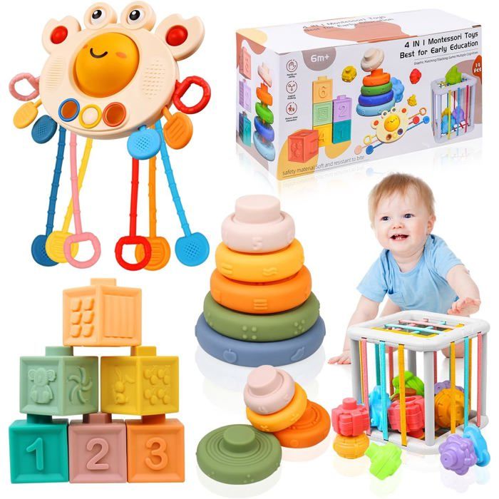 Liqu - Jouets Montessori En Bois Pour Bébés De 1, 2 Et 3 Ans, Cofet