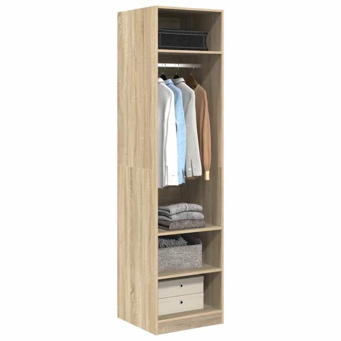 Garde-robe en bois dingénierie - WIENS - Chêne sonoma - 50x50x200 cm - 3 petits compartiments