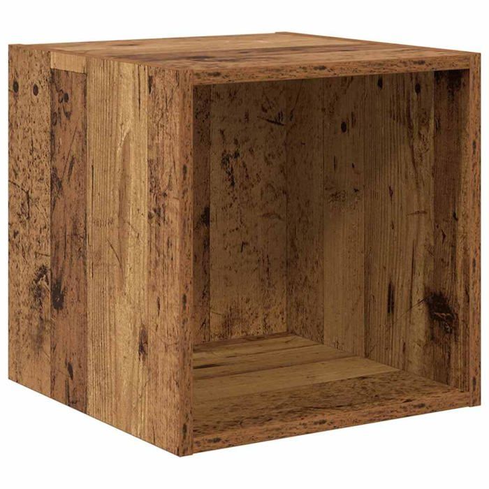 Meuble mural en bois dingénierie - vidaXL - Bois ancien - 37x37x37 cm - 3 étagères murales - Grand espace de stockage