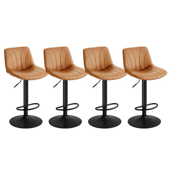 Tabourets de Bar Réglables Tabourets avec Dossier Rotation 360° PU pour Cuisine Salle à Manger Lot de 4 Marron Tabourets de Bar Réglables Tabourets avec Dossier Rotation 360° PU pour Cuisine Salle à Manger Lot de 4 Marron