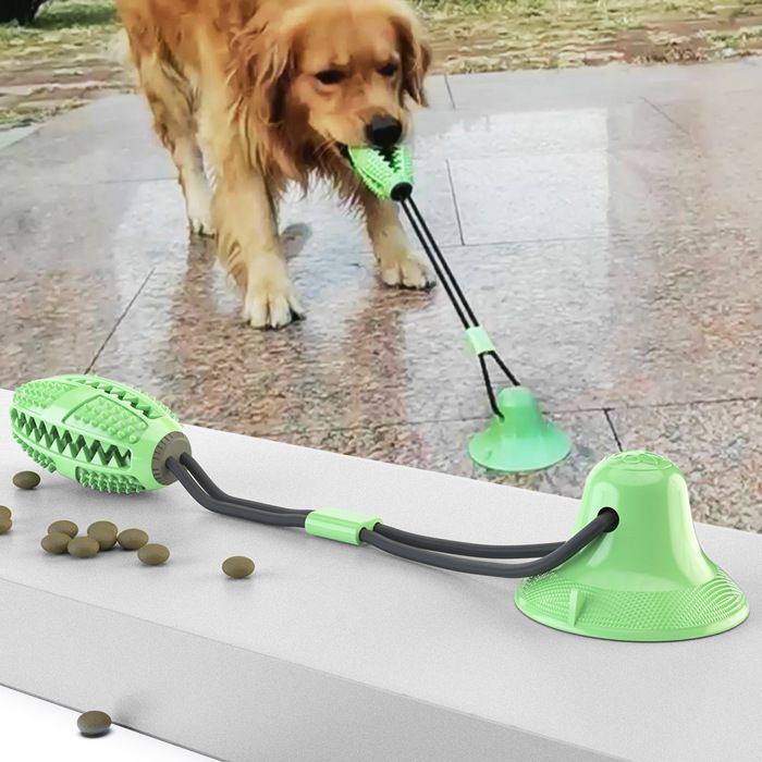 Jouet pour chien à mâcher - Phoesky - Indestructible - Squeaky - Interactif - Vert - 16.9x2.48 inch - TPR Jouet pour chien à mâcher - Phoesky - Indestructible - Squeaky - Interactif - Vert - 16.9x2.48 inch - TPR