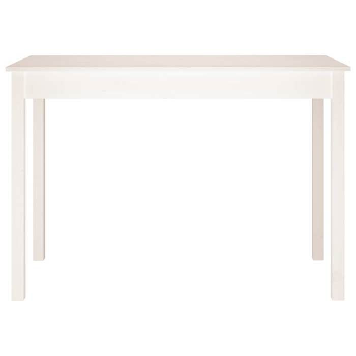 Table CUISINE - Blanc - Table de repas - Montage simple - Blanc 110x55x75 cm Bois massif de pin T10670