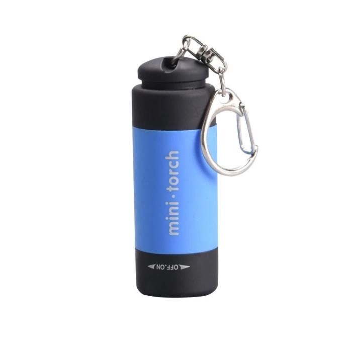 Mini lampe torche LED USB porte-clés lampe de poche de poche lampe porte-clés lampes USB-Bleu