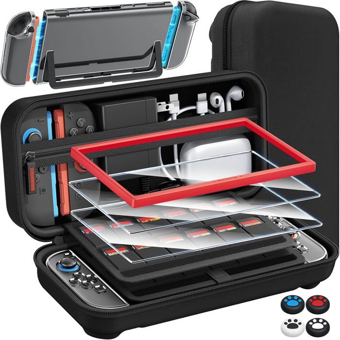 14 En 1 Kit DAccessoires Compatible Avec Nintendo Switch 2 Kits Coque Rangement Pour Switch 2 Étui De Protection Film De Protecti