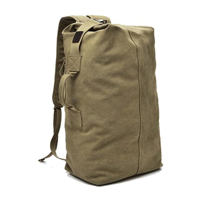 Sac de voyage grande capacité pour lescalade sac à dos tactique militaire sac seau en toile sac de sport à bandoulière kaki