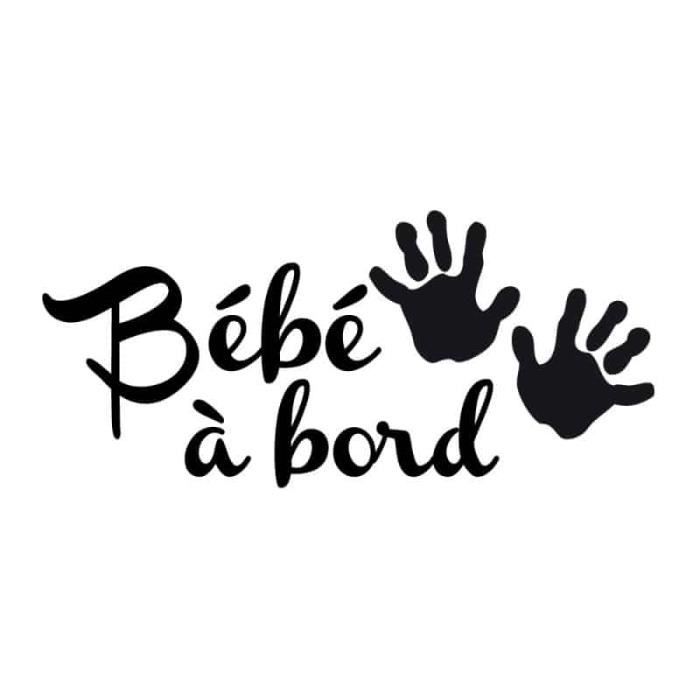 STICKER BEBE A BORD PETITES MAINS J0123 Mat Noir