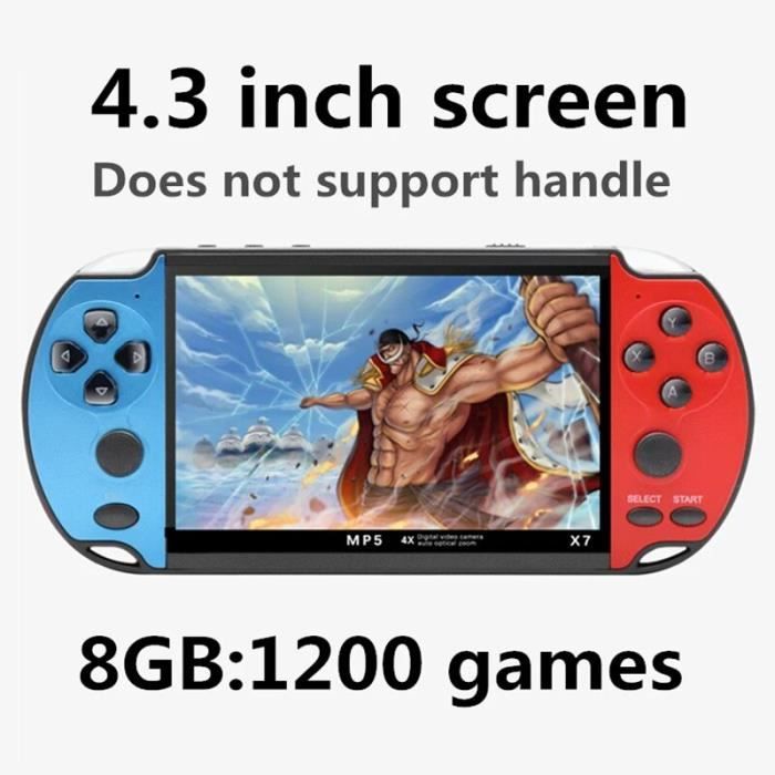 4.3bluered 8g console de jeux vidéo rétro, 5.1 pouces, couleur
