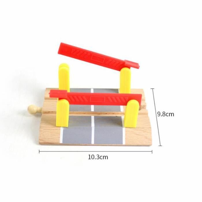 2 Pièces Accessoires De Train En Bois Station-Service Et Barrage Routier - Jouet Éducatif Enfants