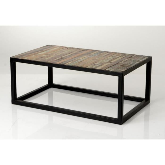 Table Basse Style Boheme Chic Bois Et Metal Copenhague Brut