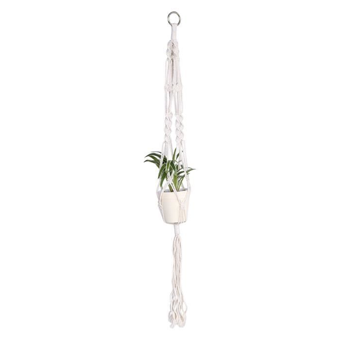Suspension Plante Macramé 4pcs - Support Pots Fleurs Corde Coton Intérieur Extérieur Avec Crochets