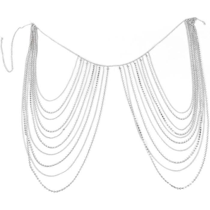Ceinture Femme Pour Robe Ceinture A Chaine A Strass Gland Sexy Multicouche Chaine De Corps Ventre Taille Alliage Bijoux x4087 Argent Achat Vente chaine de taille chaine d epaule Ceinture Femme
