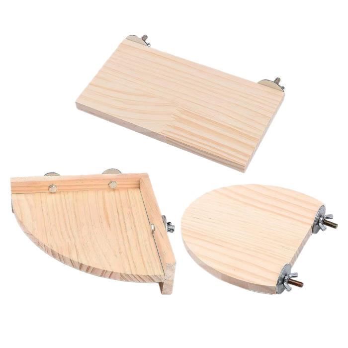 Plateforme En Bois Pour Perroquet - Support Réglable Avec Bord Dentelé, Idéal Pour Cage D'oiseaux - 11