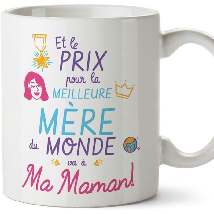 Doublewhale Cadeau D'anniversaire Pour Maman, Tasse à Café World's Best Mum - Cadeau Pour Maman De La Part De Sa Fille Et De Son Fils, Tasse à Café En Céramique De 414