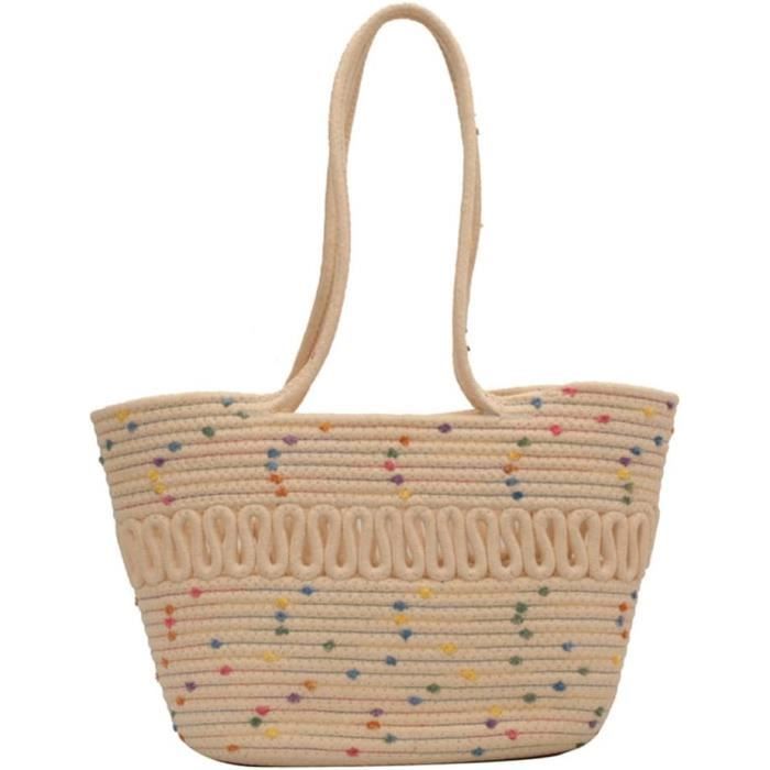 Sac Plage De Paille Femme, Grand Sac De Plage Paille Sac En Rotin, D'??t?� Boh??me Sacs Port?�s 