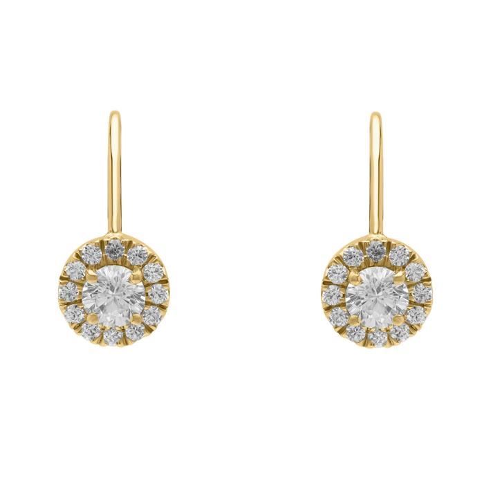 Boucles D'oreilles En Or 9 Carats (375/1000) Avec Zirconium - 10x2mm, Neuf étiqueté