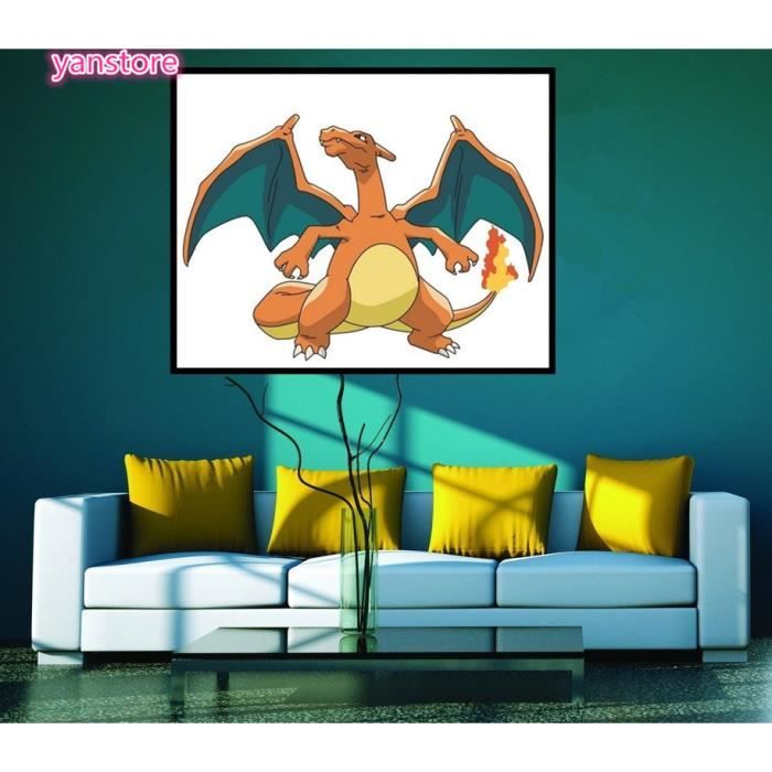Avec cadre） Le dragon de pokémon petit pur et frais et décoration Peinture  à l'huile Toile Art Photos Affiche Toile Peintures No Fra - Achat / Vente  objet décoration murale - Cdiscount