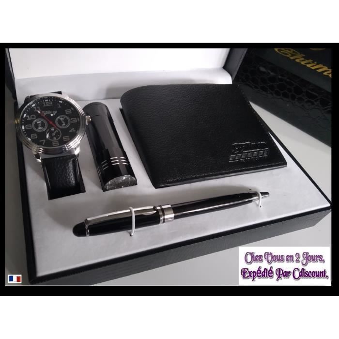 Idée Cadeau Luxe Homme Coffret Cadeau Montre Homme Luxe Portefeuille Et Lampe Led Idee Cadeau De Noel Hommes Cdiscount Bagagerie Maroquinerie