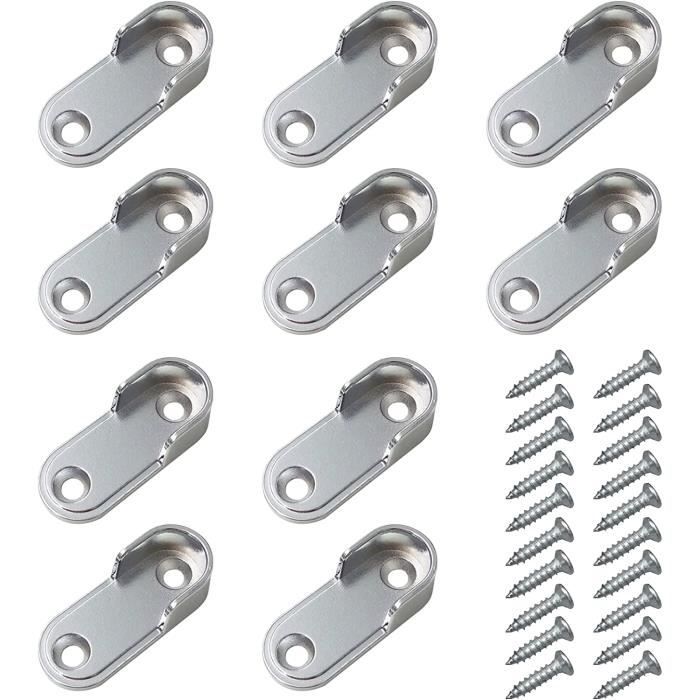 CYIOU 12 Pièces Suppor Tringle Penderie Métal Supports d'Extrémité de