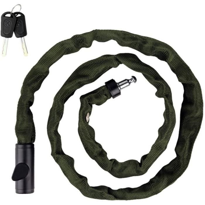 Antivol Vélo Câble Portable RockBros - Serrure à Clé - Alliage De Zinc Et Gaine PVC