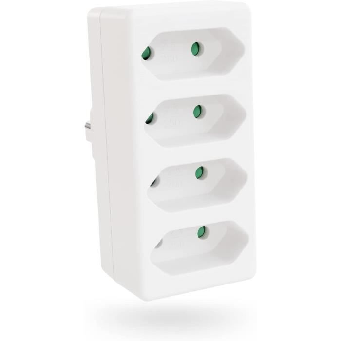 Quadruple multiprise Electrique avec Max 2300W - Prise Electrique ...