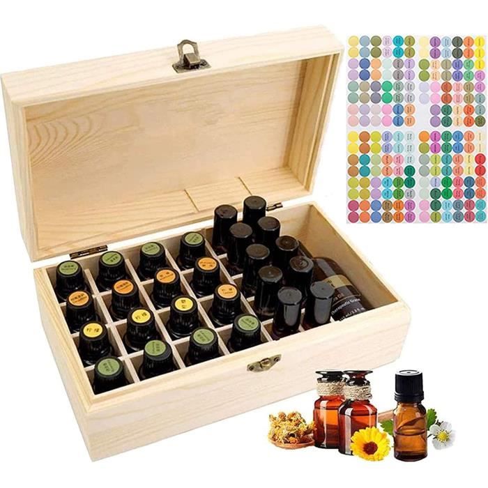 Boîte de Stockage Rangement en Bois pour Huile Essentielle