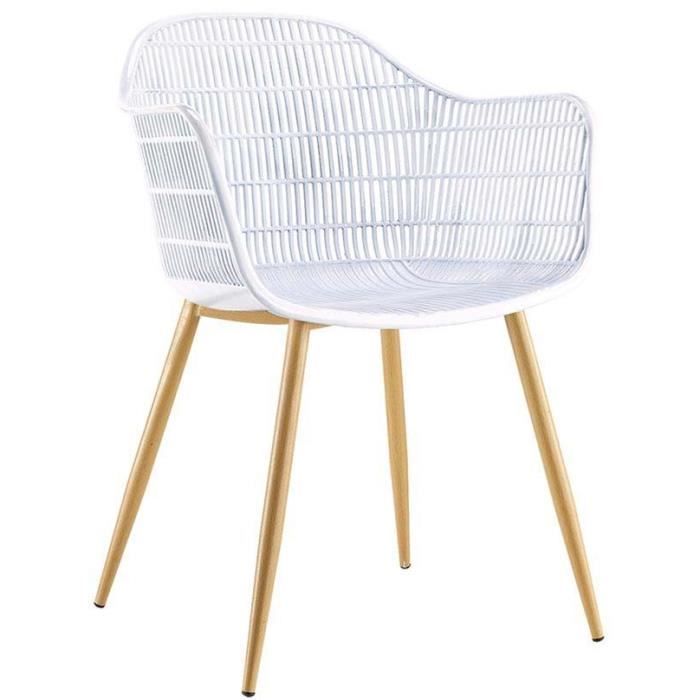 fauteuil terrasse ou salle a manger polyprolene becker blanc achat vente fauteuil cdiscount