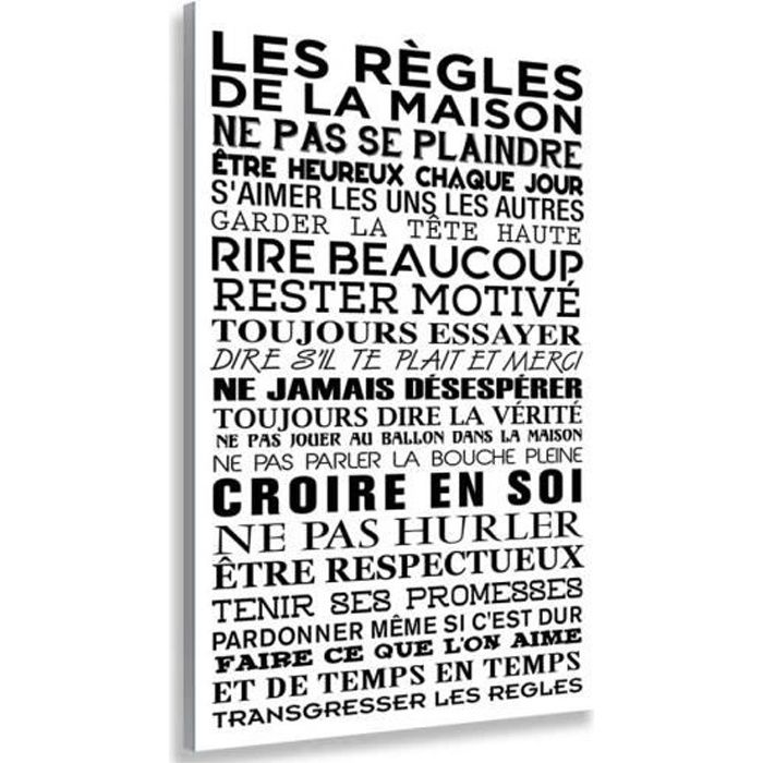 Les règles de la maison 2, Tableau cuisine, fabrication française , 50x80 cm