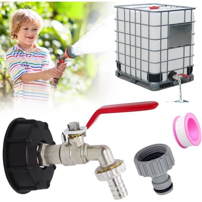 Robinet Cuve 1000L 1/2'' Laiton Antirouille Antigel – Adaptateur IBC S60x6, Robinet Jardin Réservoir Pluie
