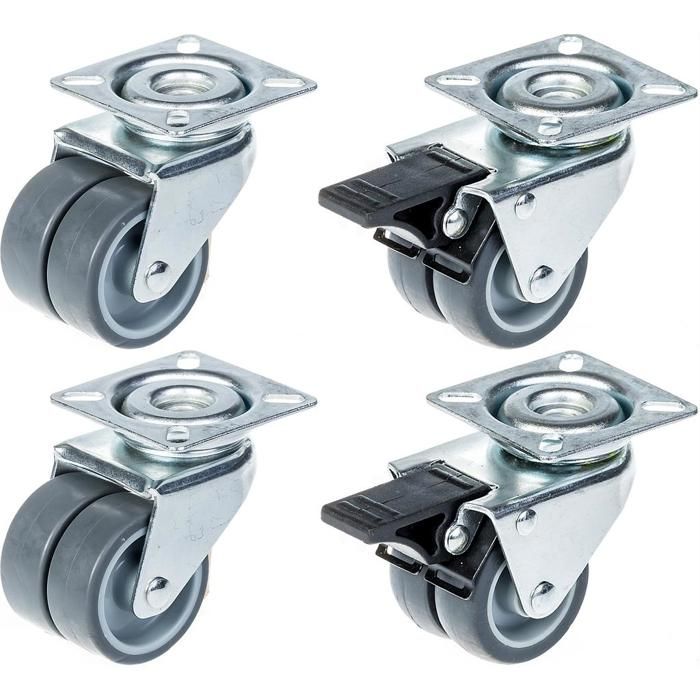 Pack De 4 Roulettes Pivotantes Avec Roue En Caoutchouc - Pour Meubles, Chariots - Performance Supérieure