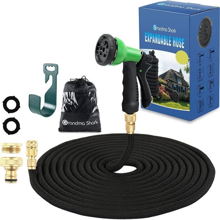 Tuyau D'Arrosage Extensible Gobesty 30m | Flexible Léger, 8 Modes Pistolet | Pour Jardin, Nettoyage
