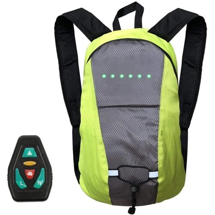 Sac à dos clignotant pour vélo sale
